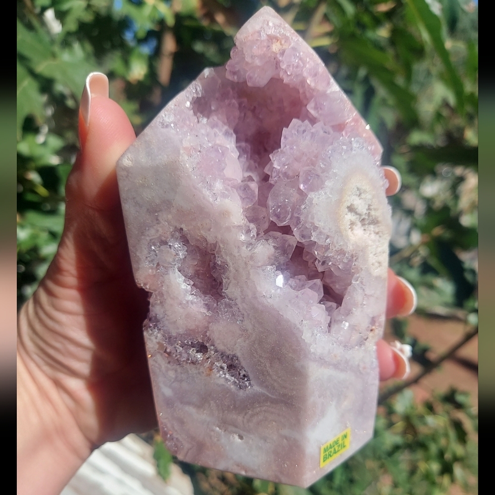 Pink Amethyst High Grade Druzy Filled Chunky Tower